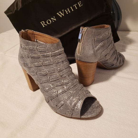 Ron White Shoes - Ron White Antique Nappa Peep Toe Ankle Boots sz 38